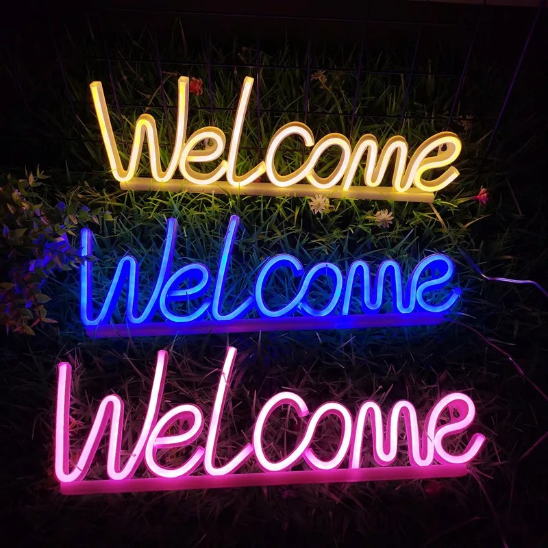 Welcome - Reklamni svjetleći LED neonski natpis