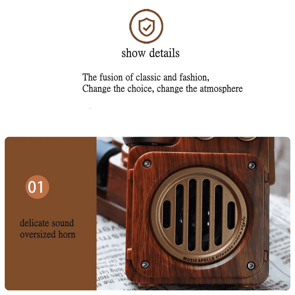 radio izrađen od drva vintage retro dizajn prijemnika
