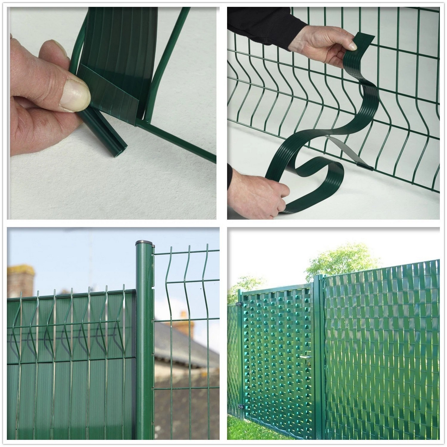 pvc fleksibilna plastična traka za privatnost za 3d mrežastu ogradu zelena