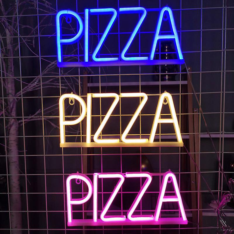 PIZZA svjetleći logo na zidovima led neon